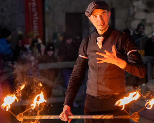 Spectacle de feu pour la commune de La Clusaz