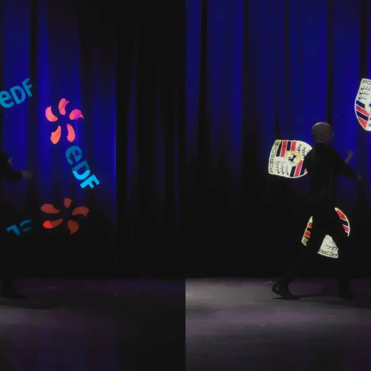 Animation visuelle LED pour un comité d'entreprise avec l'affichage du logo du client à Chambéry.