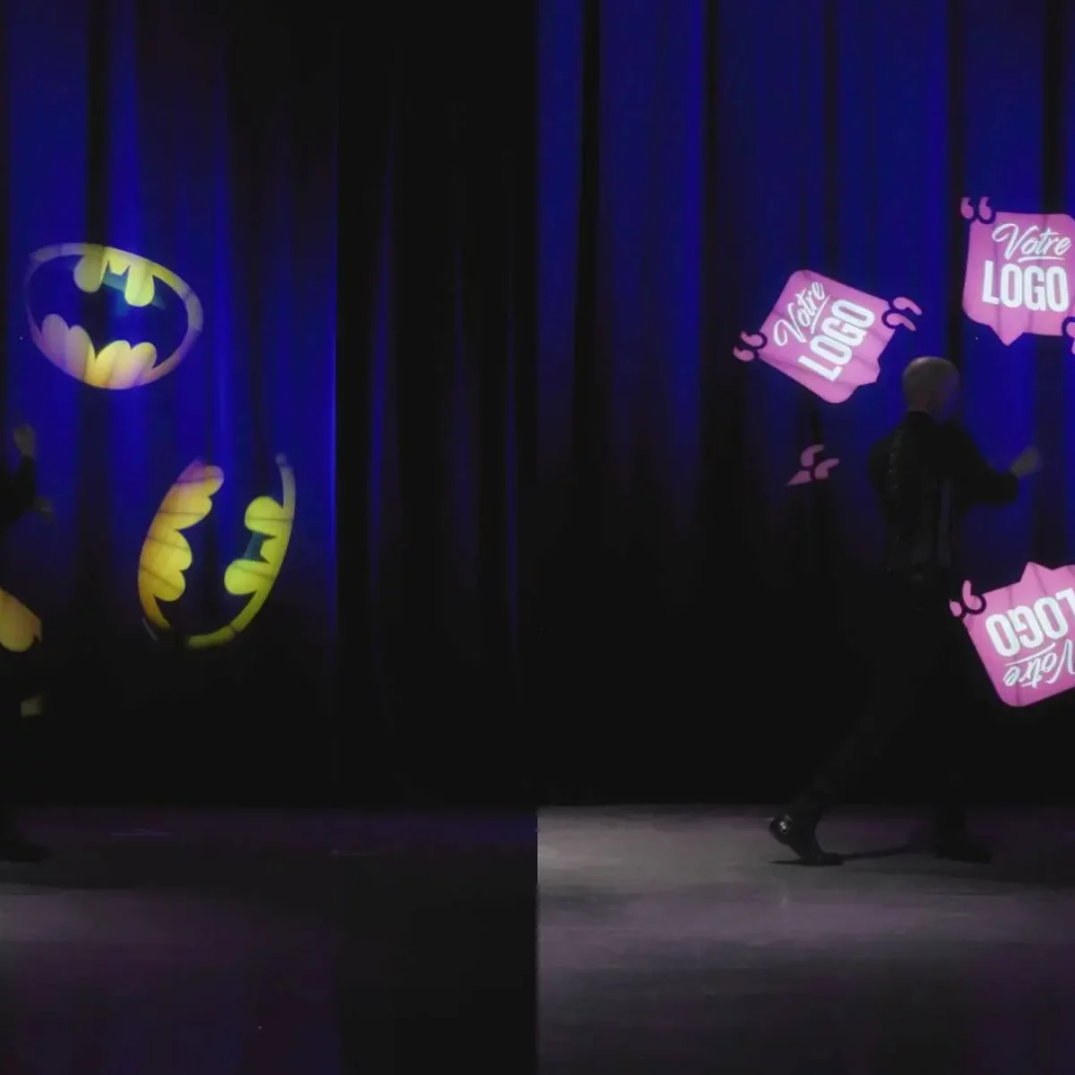 Affichage de logo personnalisé avec des pixel poï lumineuses lors du show 1finity